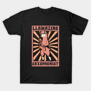 Llama Saxophonist T-Shirt